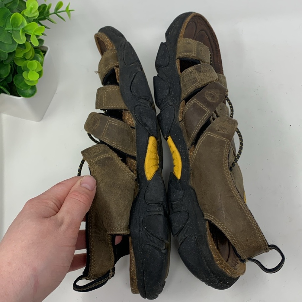 Keen Brown Leather Waterproof Quick Tie Sandals Men’s Size 12 - Picture 6 of 8